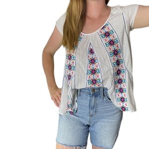 Embroidered Boho Top